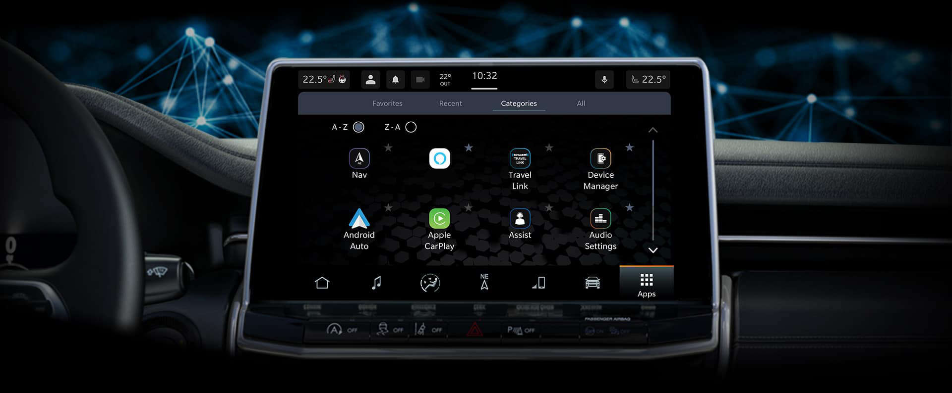 Jeep Compass, салон, система Uconnect